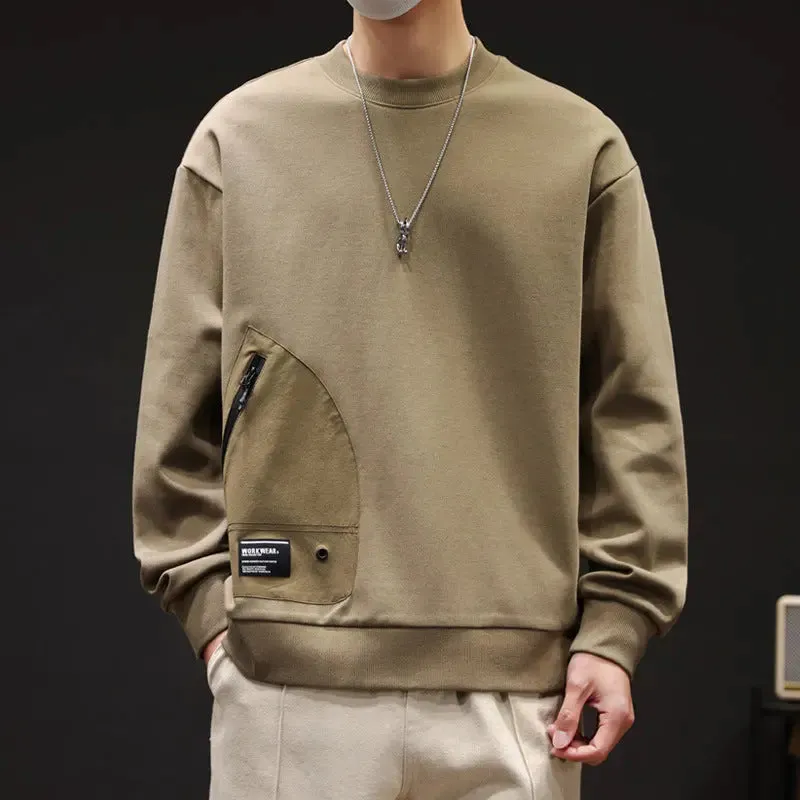 Round Neck Print Long Sleeves Loose Sweatshirt