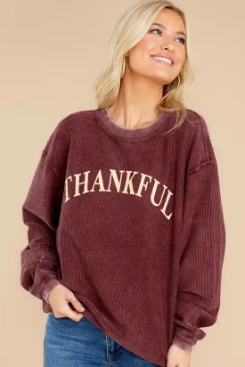 Thankful Burgundy Sweatshirt