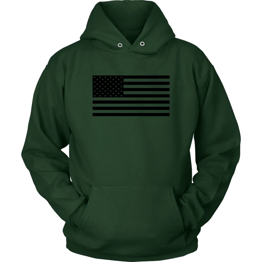 The Black USA Flag Unisex Hoodie