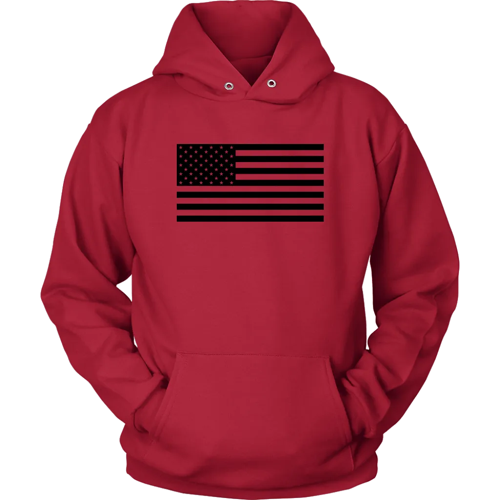 The Black USA Flag Unisex Hoodie