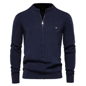 Thicken Men's Cardigan Solid Color Zipper Basic Mens Sweaters High Quality New Winter Autumn Cardigans For Men Clothing