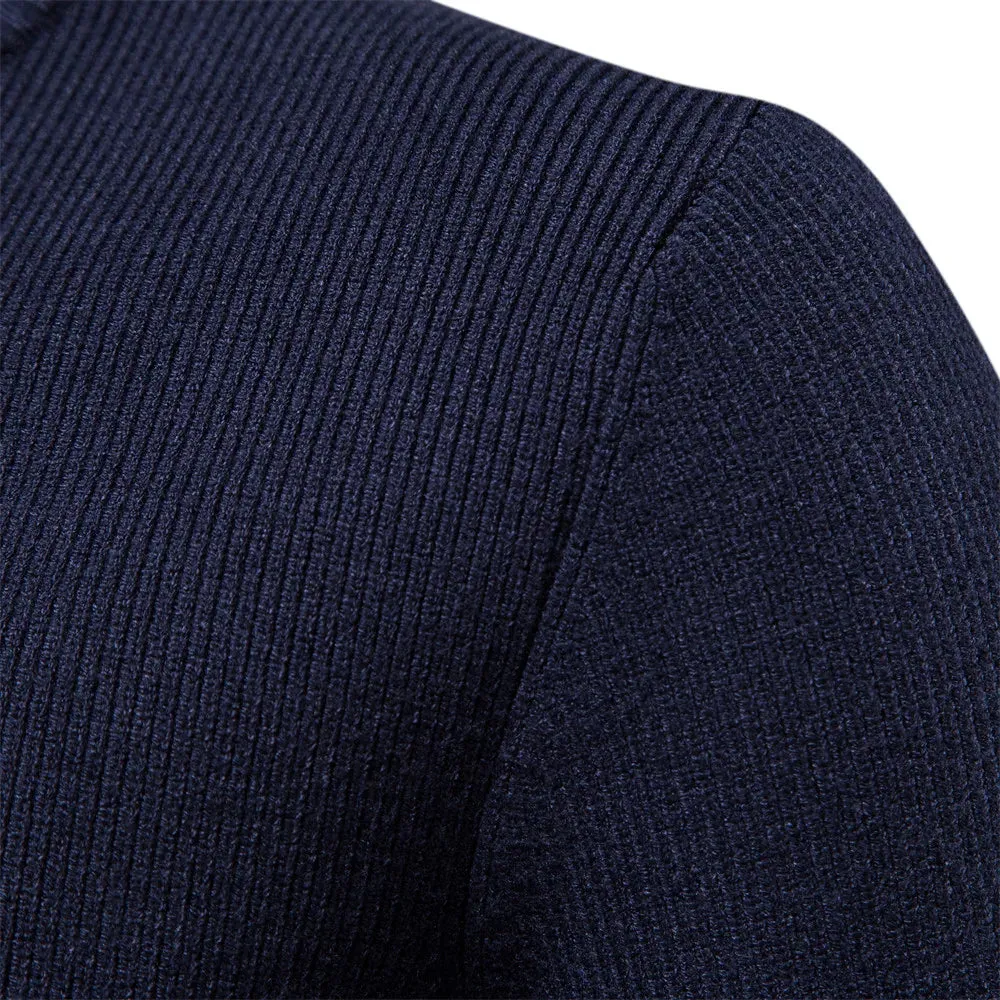 Thicken Men's Cardigan Solid Color Zipper Basic Mens Sweaters High Quality New Winter Autumn Cardigans For Men Clothing
