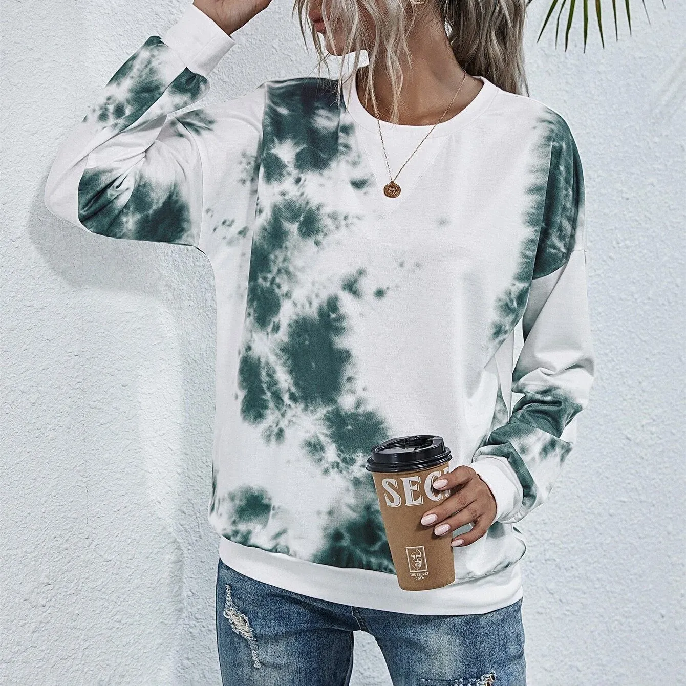 Tie Dye Round Neck Sweatshirt