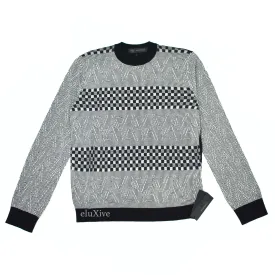 Versace - GV Monogram Logo Jacquard Knit Viscose Sweater