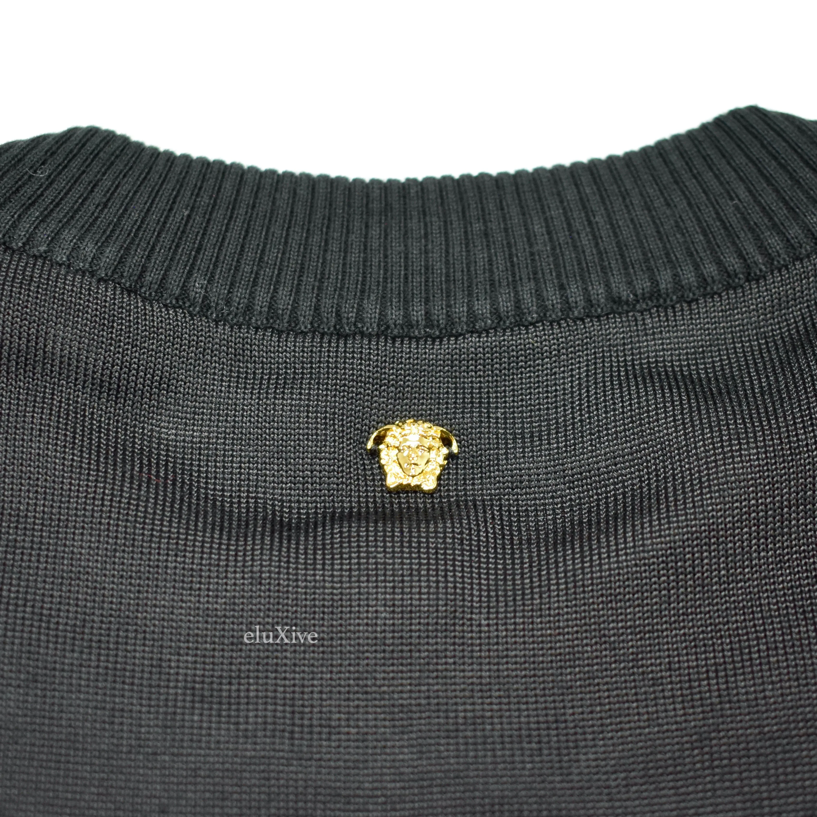 Versace - GV Monogram Logo Jacquard Knit Viscose Sweater