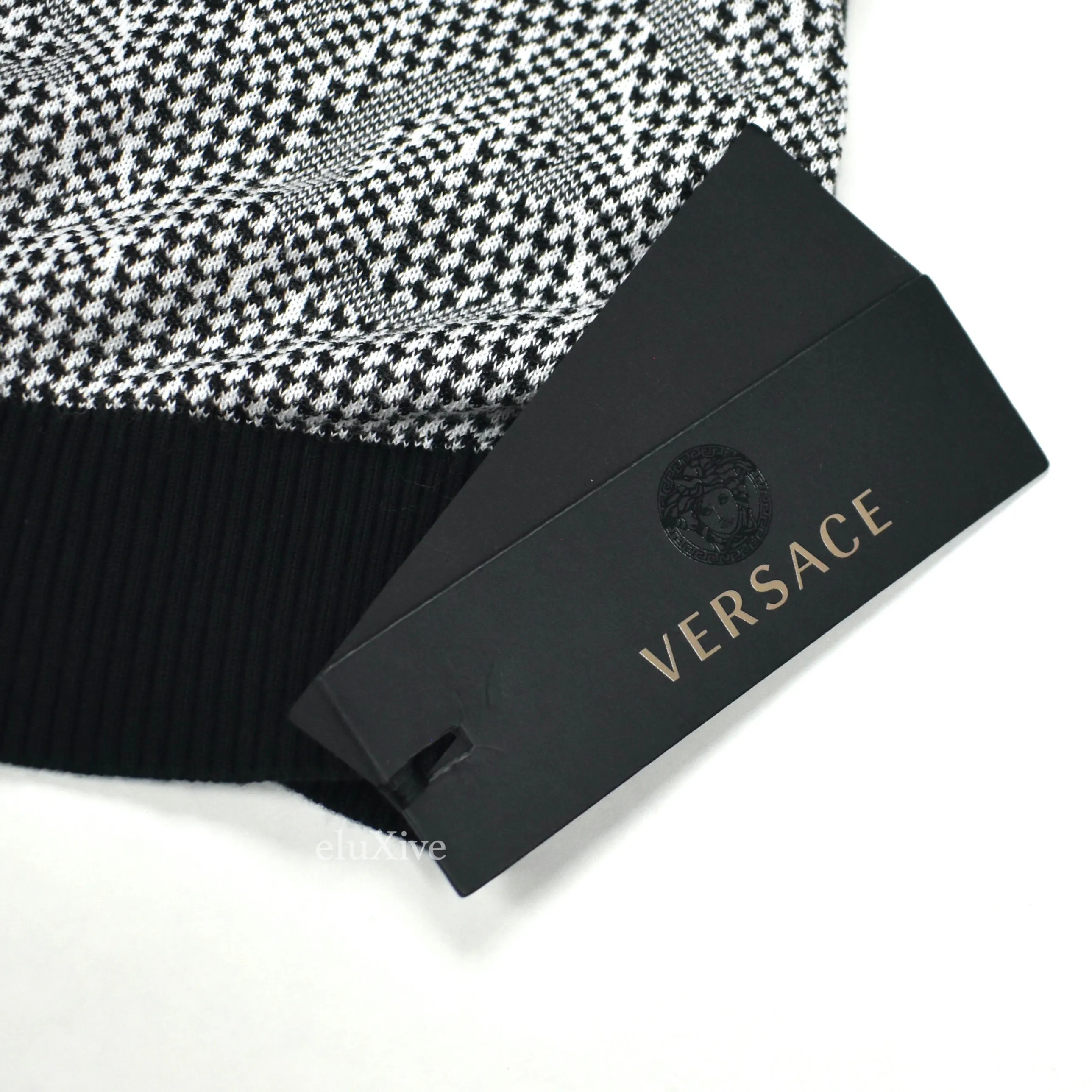 Versace - GV Monogram Logo Jacquard Knit Viscose Sweater