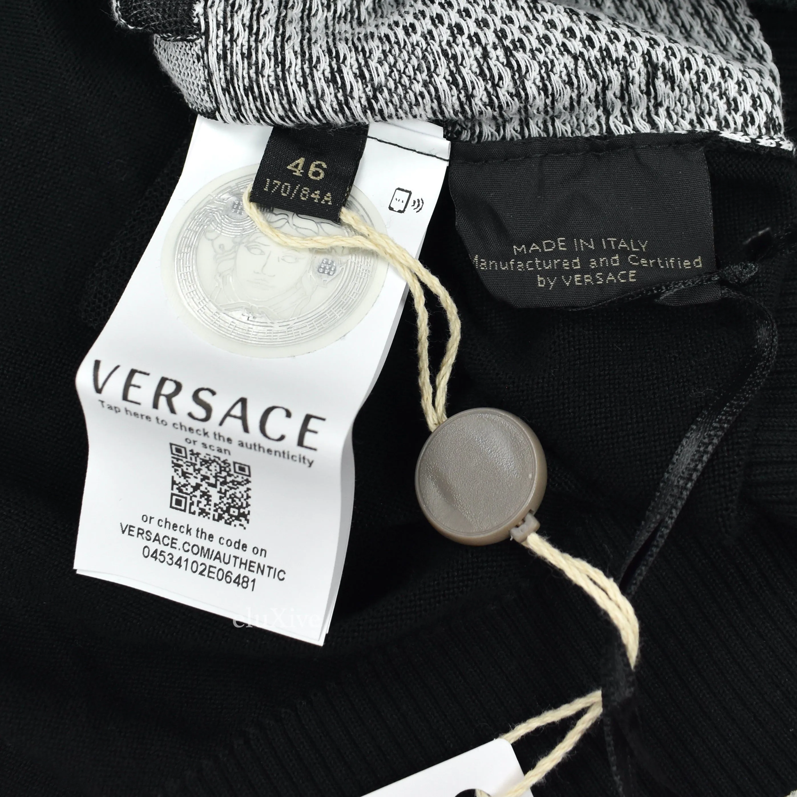 Versace - GV Monogram Logo Jacquard Knit Viscose Sweater