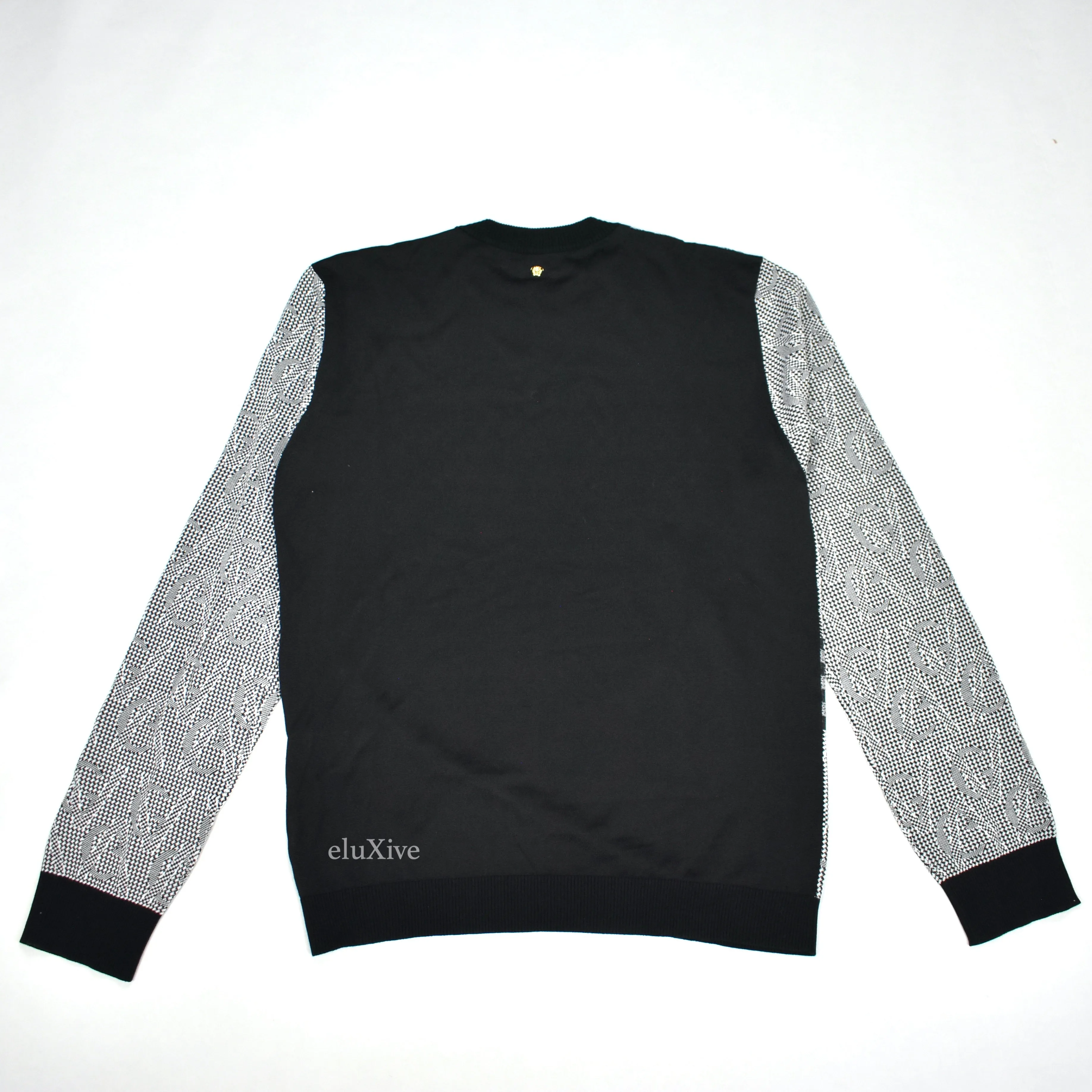 Versace - GV Monogram Logo Jacquard Knit Viscose Sweater