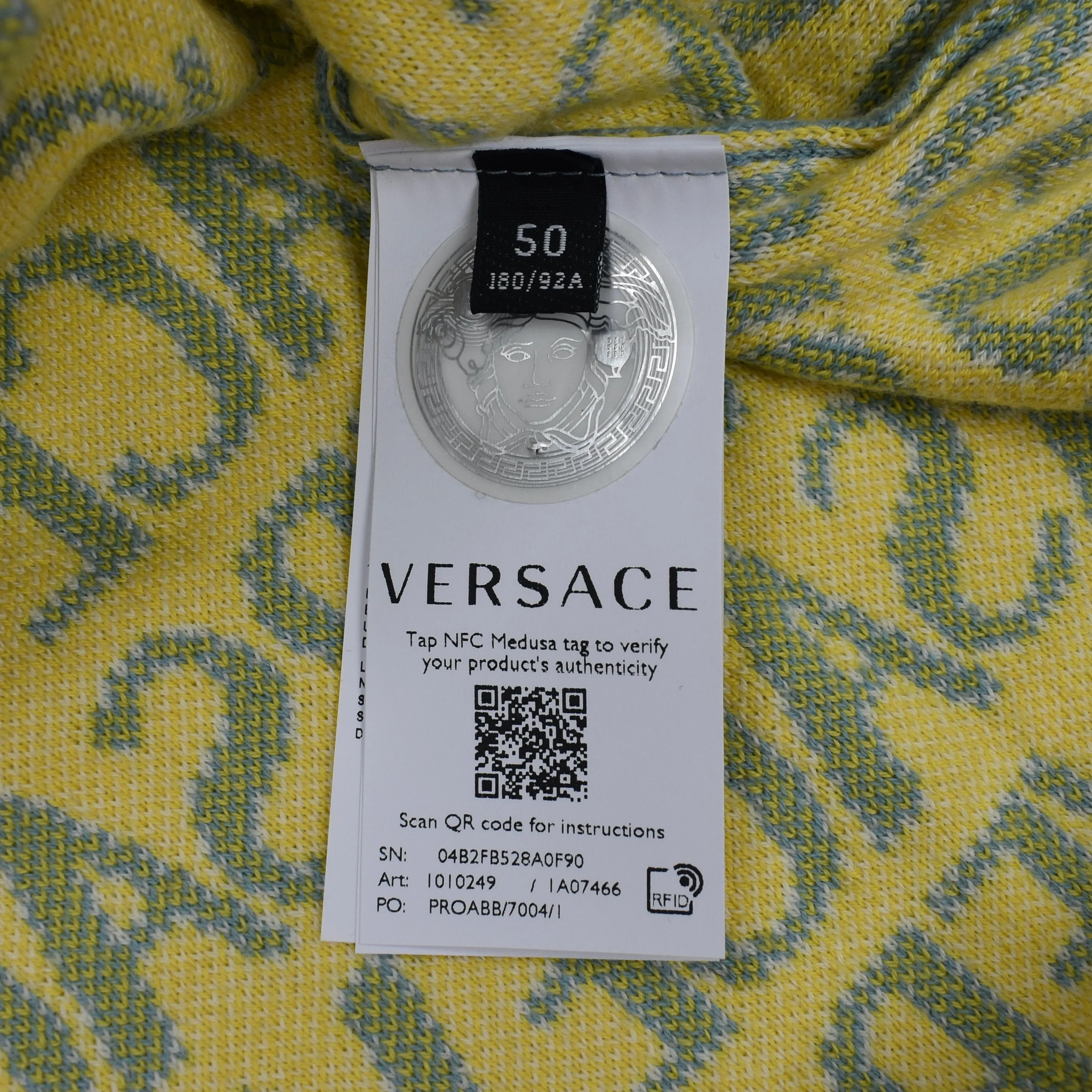 Versace - Light Blue Allover Logo Knit Sweater