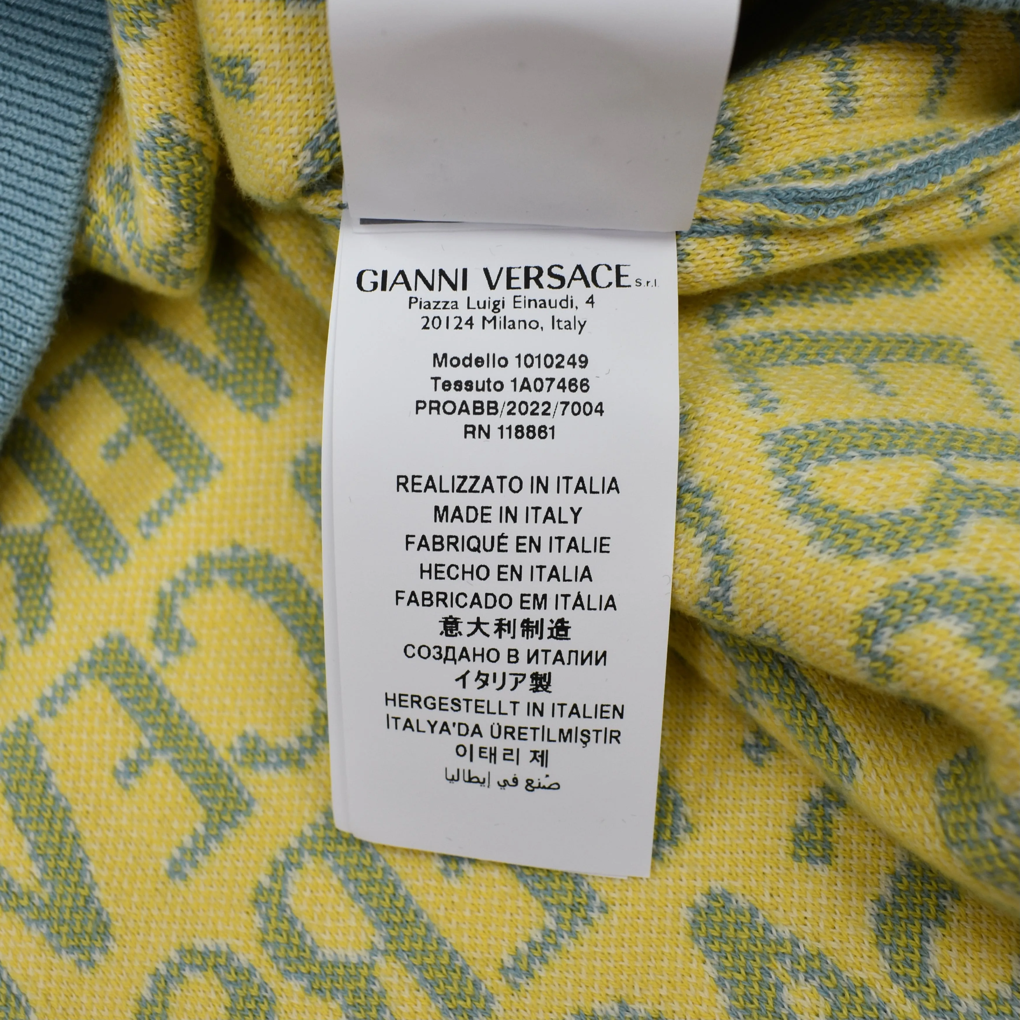 Versace - Light Blue Allover Logo Knit Sweater