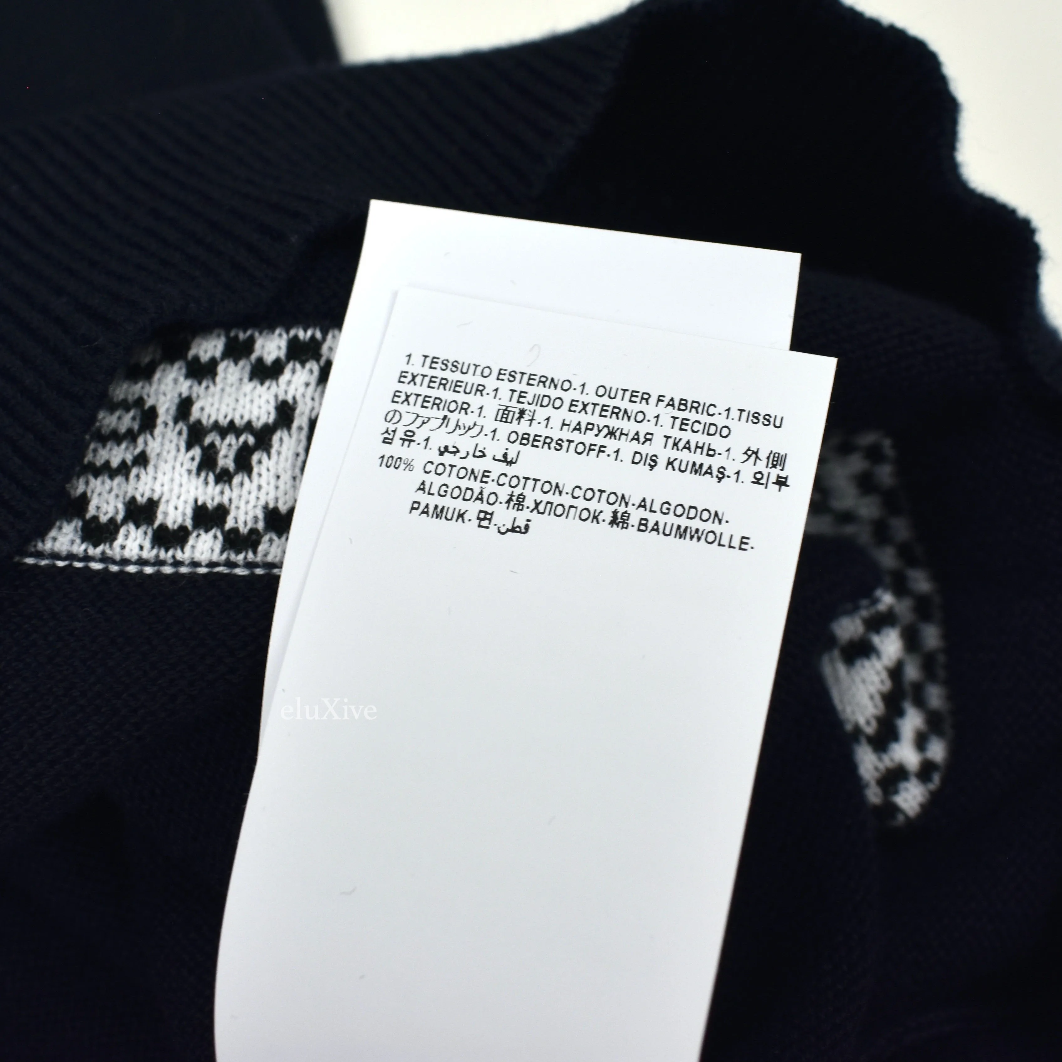 Versace - Logo Repeat Knit Crewneck Sweater (Navy)