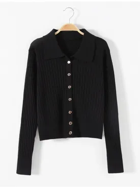 Women Knitted Cardigan Long-sleeved Lapel Sweater Women's 2022 New Slim Sweater Coat C-164