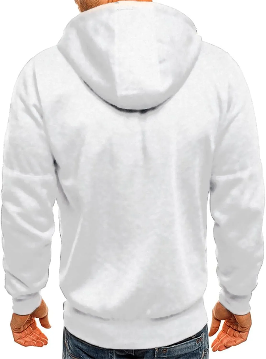 Zipper Hoodie for Men with Zip Pockets Big and Tall Sweatshirt Long Sleeve Casual Sport Jacket Fall Hiking Travel Top